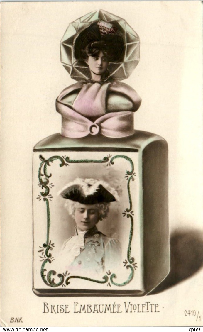 Fantaisie Série Complète 6 Cpa B.N.K. 2410/1 à 2410/6 Parfum Parfumerie Flacon Perfume Bottle Femme Fashion ファッション B.E - Other & Unclassified
