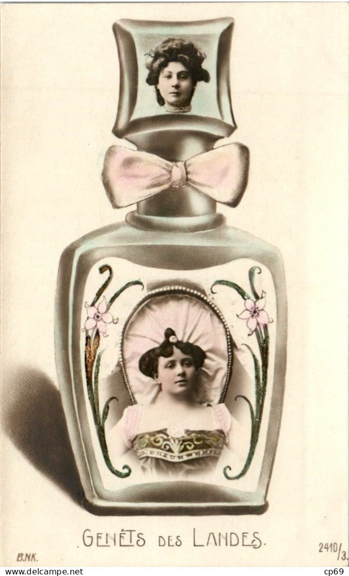 Fantaisie Série Complète 6 Cpa B.N.K. 2410/1 à 2410/6 Parfum Parfumerie Flacon Perfume Bottle Femme Fashion ファッション B.E - Sonstige & Ohne Zuordnung