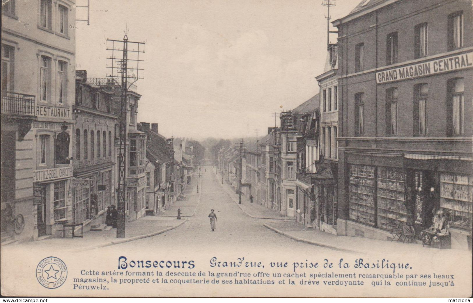 BELGIQUE HAINAUT BONSECOURS GRAND'RUE VUE PRISE DE LA BASILIQUE - Doornik