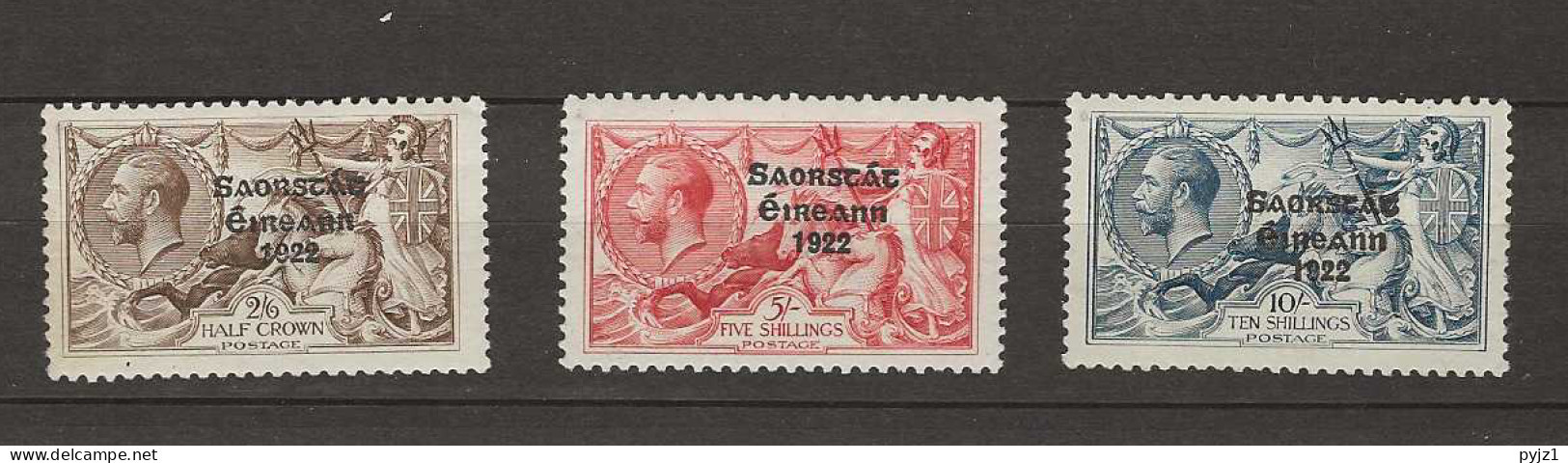 1927 MNH Ireland Mi 37-39-II 5mm (narrow Date) Overprint Postfris** - Ungebraucht