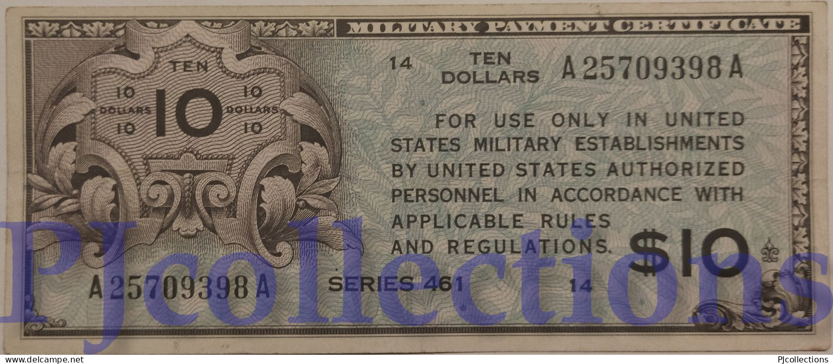 UNITED STATES OF AMERICA 10 DOLLARS 1946 PICK M7 VF - 1946 - Series 461