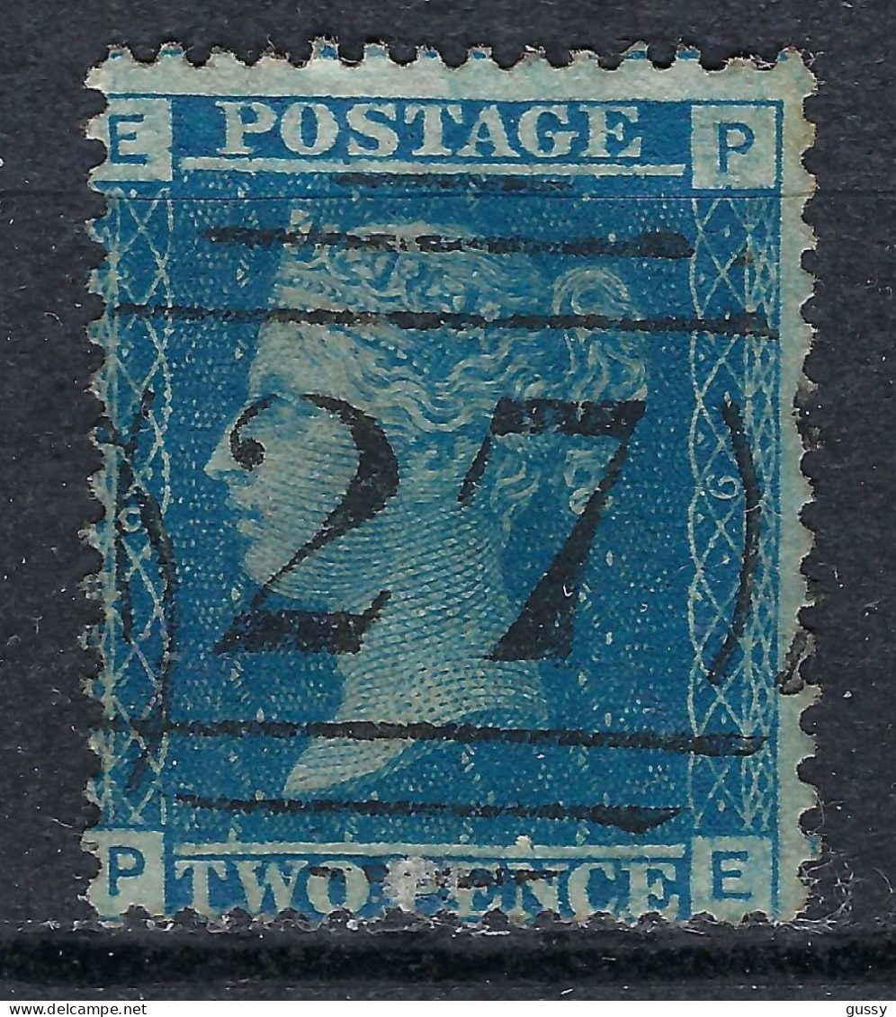 GRANDE BRETAGNE Ca.1858-64:  Le Y&T 27 Pl.9 Obl. Anglaise "27", TTB - Oblitérés