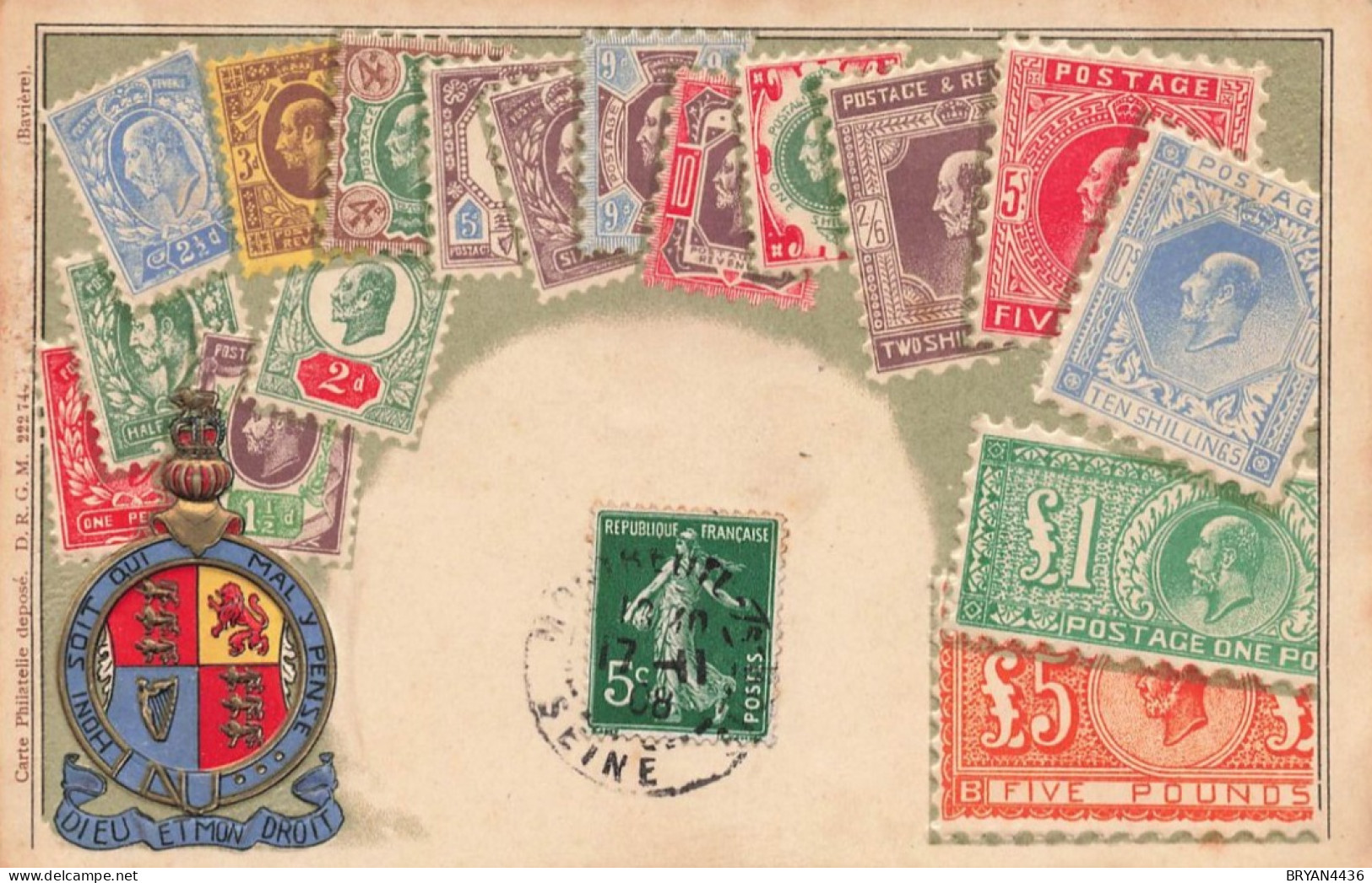 GRANDE BRETAGNE - TIMBRES - REPRESENTATION - CARTE POSTALE GAUFFREE - LANGAGE Des TIMBRES - TRES BON ETAT - Errors, Freaks & Oddities (EFOs