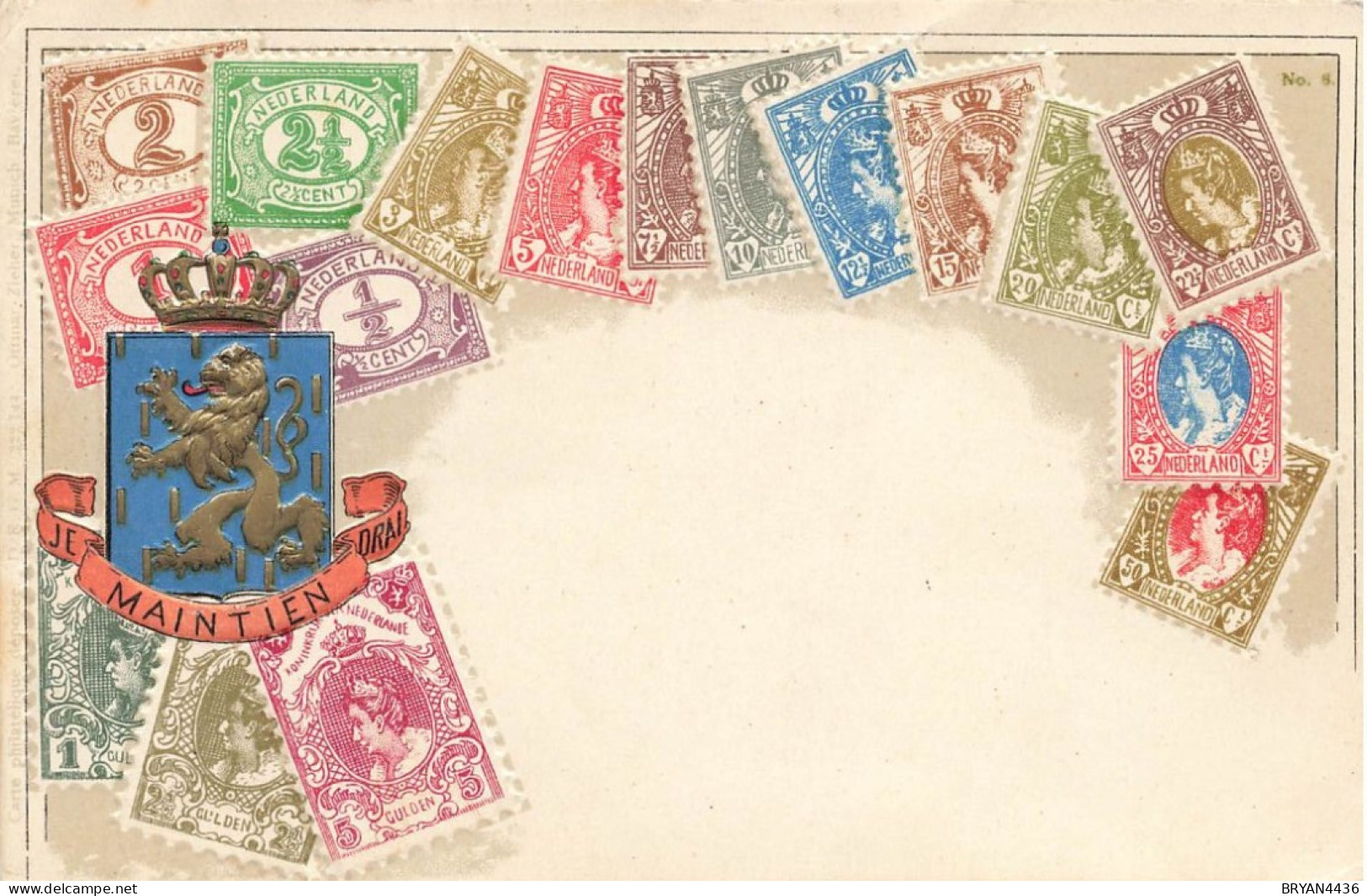 PAYS BAS - TIMBRES - REPRESENTATION - CARTE POSTALE GAUFFREE - LANGAGE Des TIMBRES - TRES BON ETAT - Variétés Et Curiosités