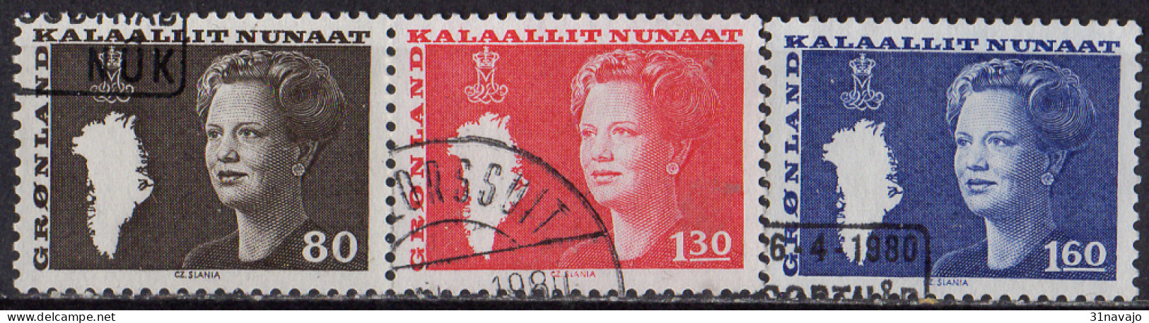 GROENLAND - Série Courante Reine Margrethe II 1980 - Oblitérés