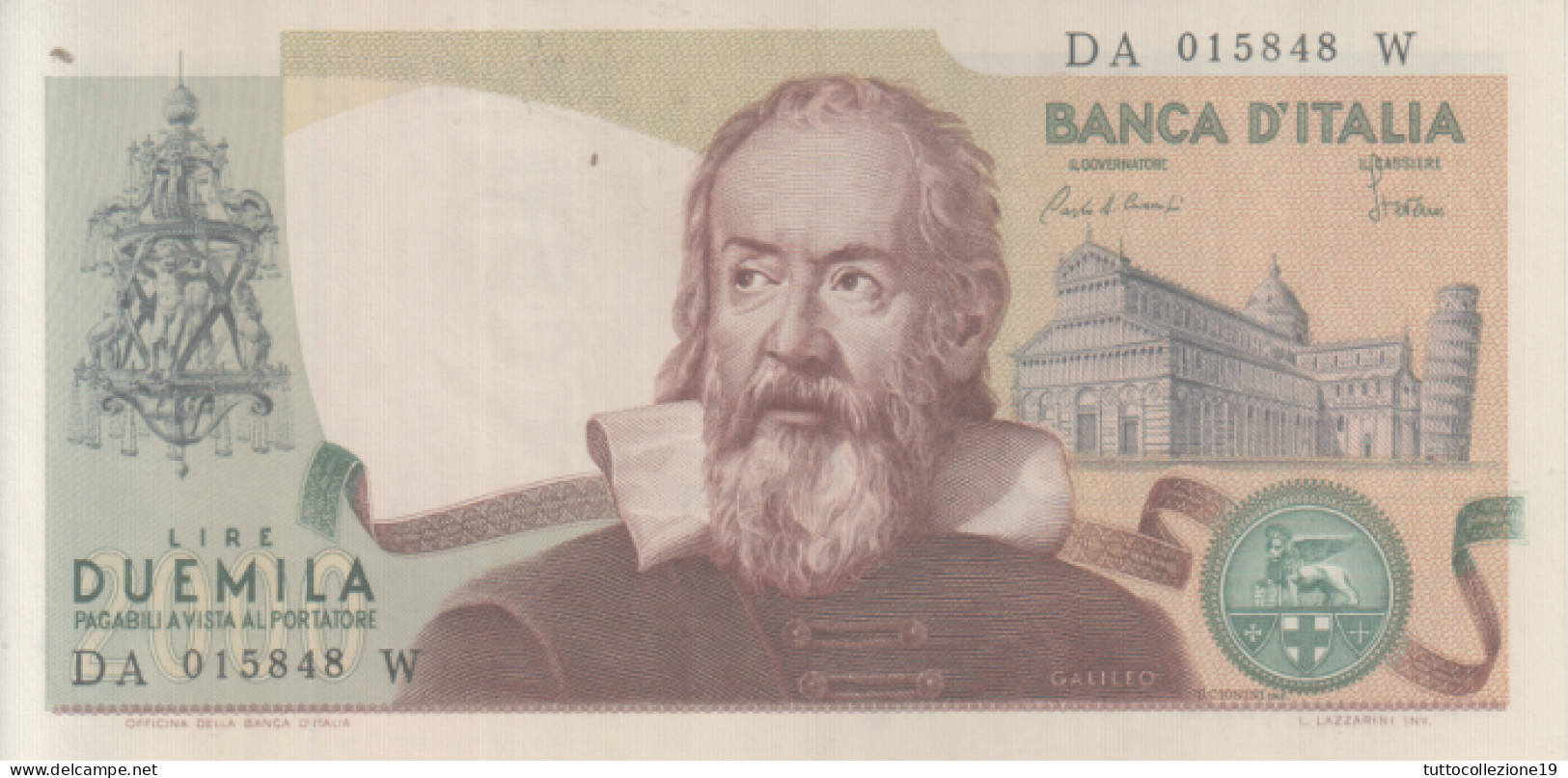 BANCONOTA  REPUBBLICA ITALIANA L. 2.000 GALILEO GALILEI - FDS - 2.000 Lire