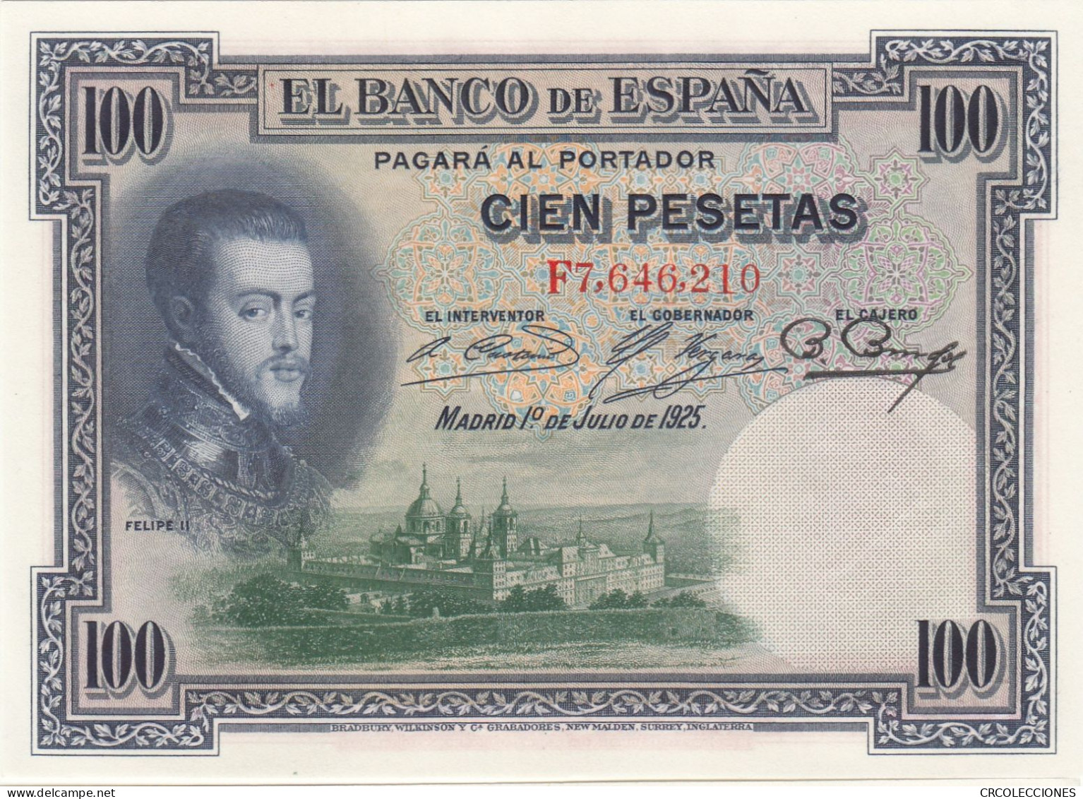 CRBS0756 BILLETE ESPAÑA 100 PESETAS 1925 SIN CIRCULAR - 100 Pesetas