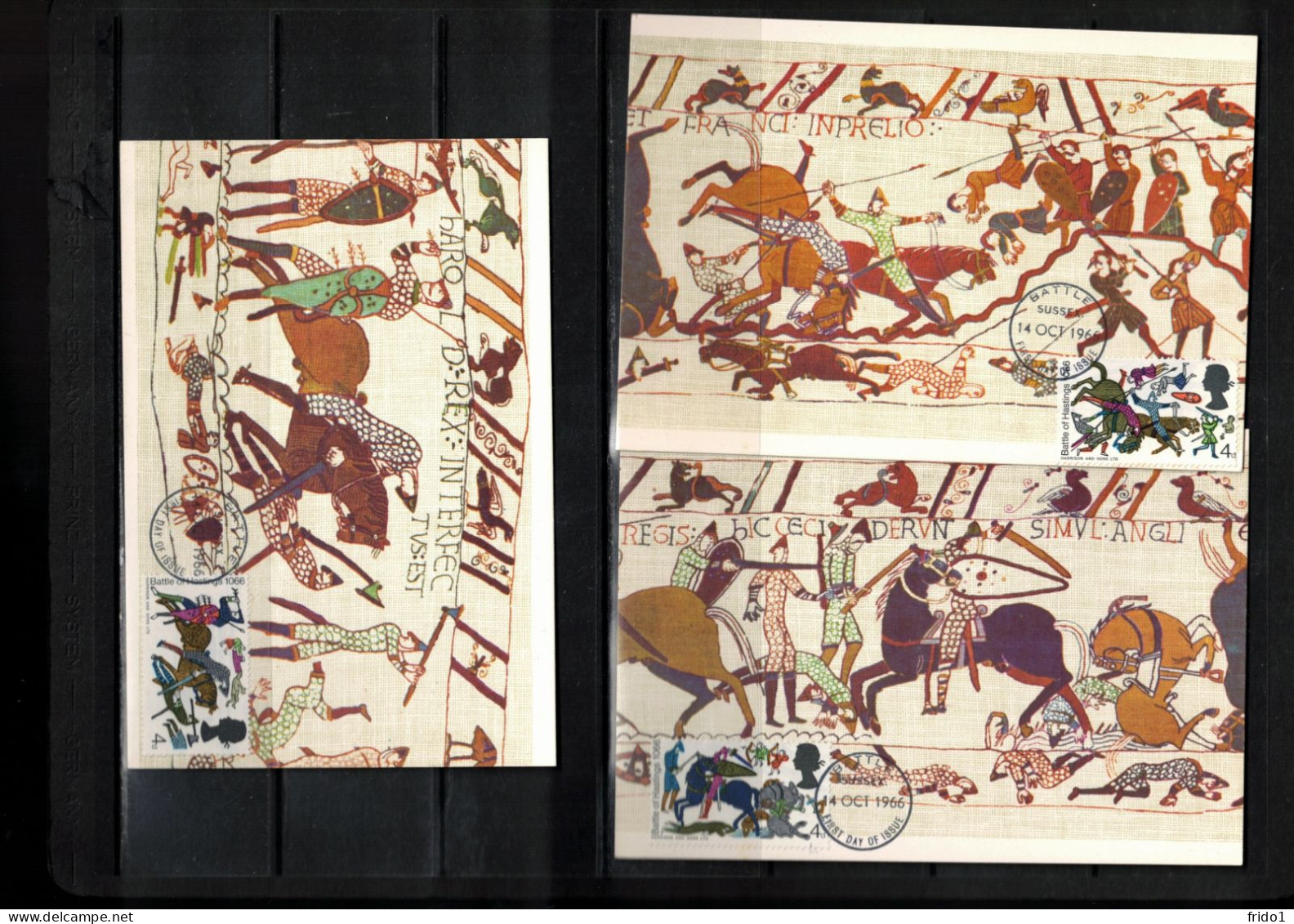 Great Britain 1966 Battle Of Hastings - Scenes From Bayeux Tapestry Maximum Cards - Cartas Máxima