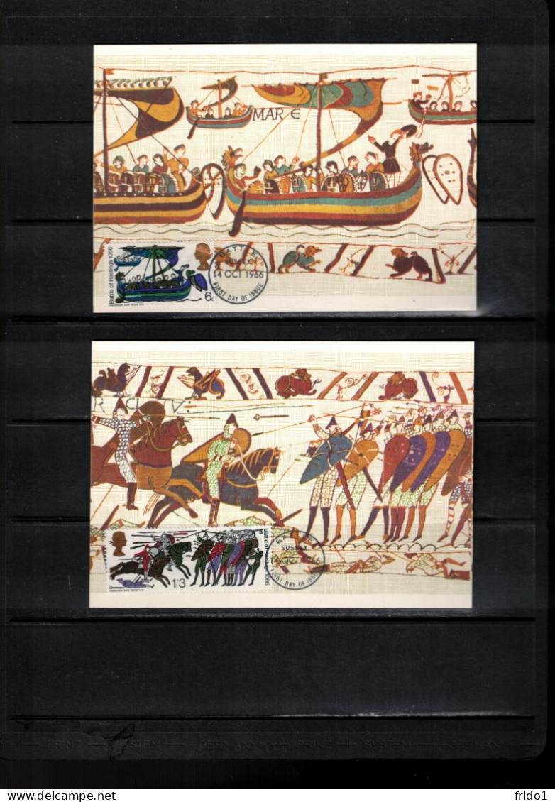 Great Britain 1966 Battle Of Hastings - Scenes From Bayeux Tapestry Maximum Cards - Maximumkarten (MC)