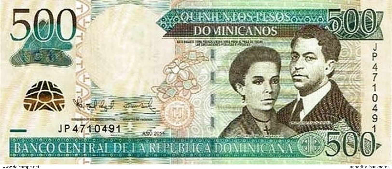 DOMINICAN REPUBLIC 500 PESOS DOMINICANOS 2011 P-186b UNC  [DO715a] - Dominicaine