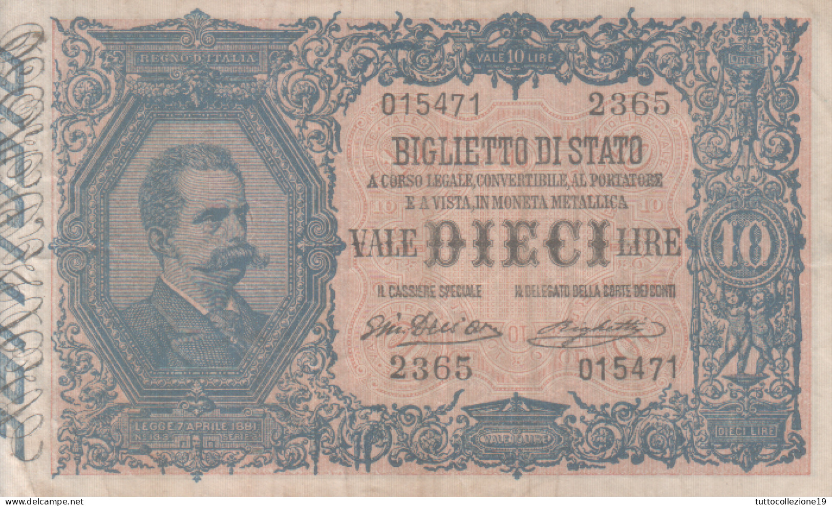 BIGLIETTO DI STATO - REGNO D'ITALIA - L.10 VITTORIO EMANUELE III - Italia – 10 Lire