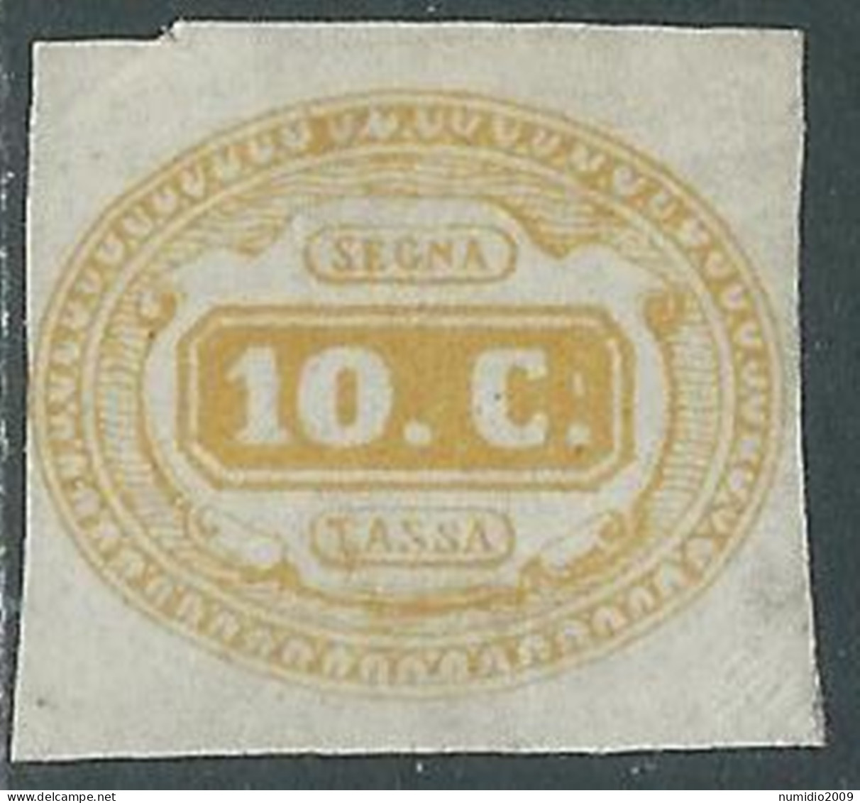 1863 REGNO SEGNATASSE 10 CENT SENZA GOMMA - RE28 - Taxe