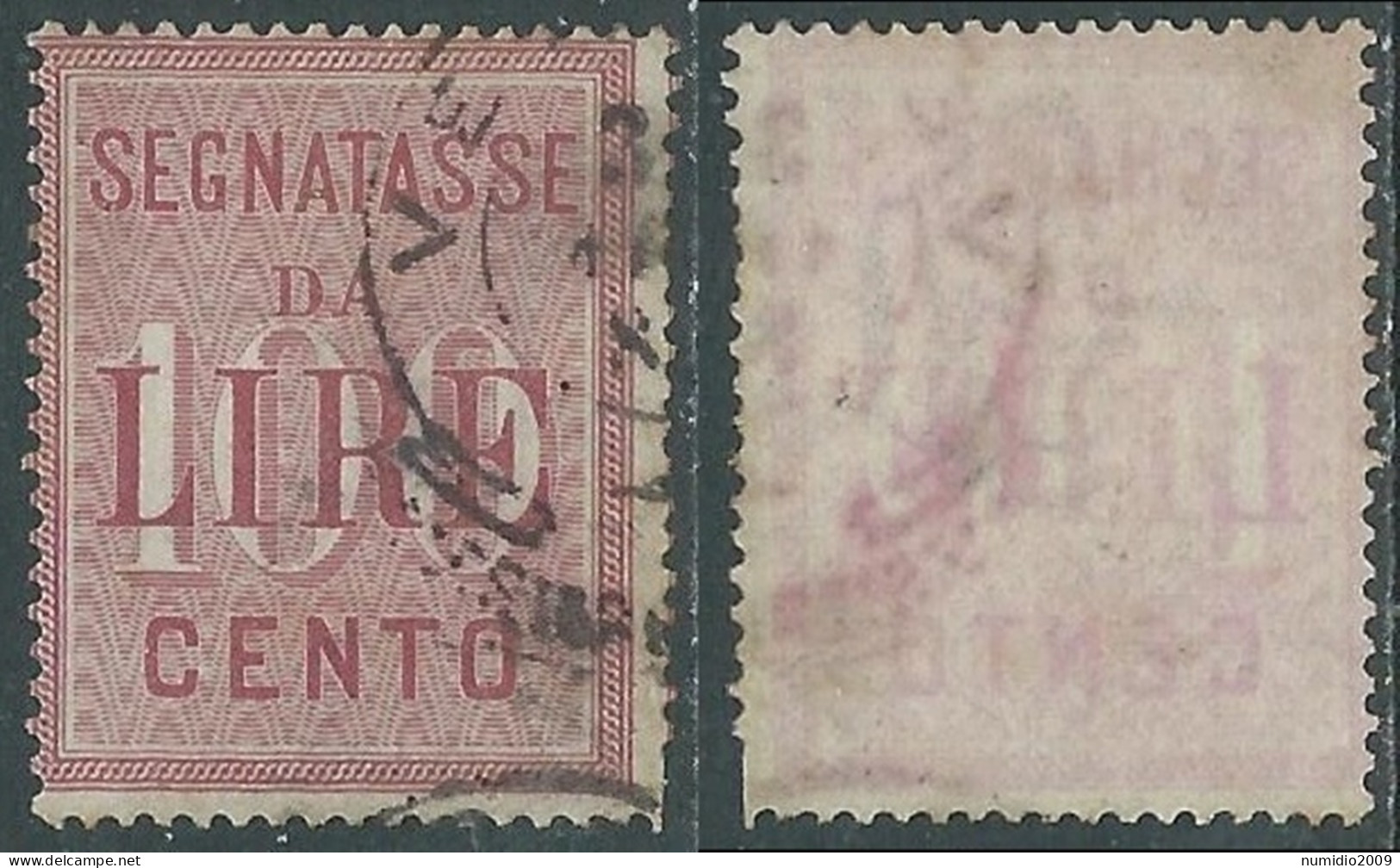 1884 REGNO SEGNATASSE USATO 100 LIRE - RE29 - Impuestos