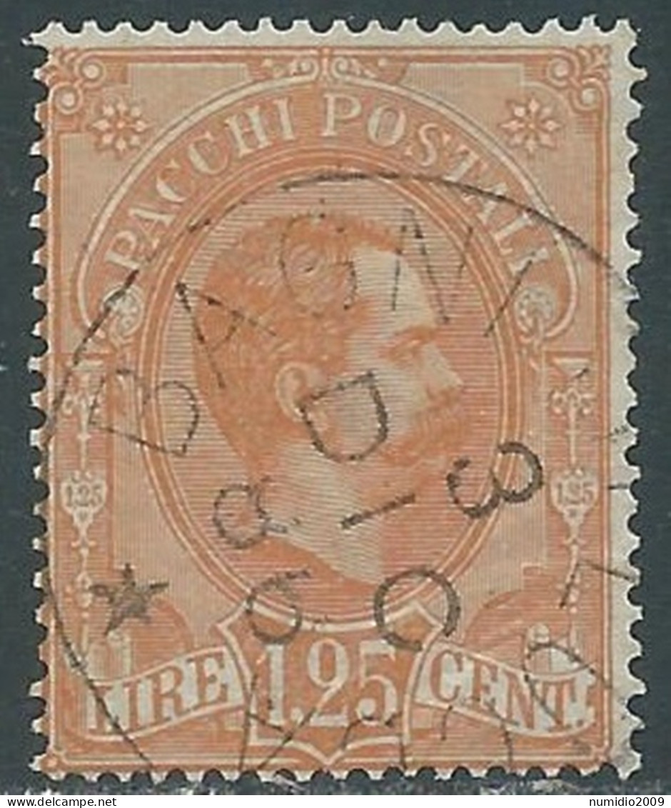 1884-86 REGNO PACCHI POSTALI USATO 1,25 LIRE - RE29 - Paketmarken