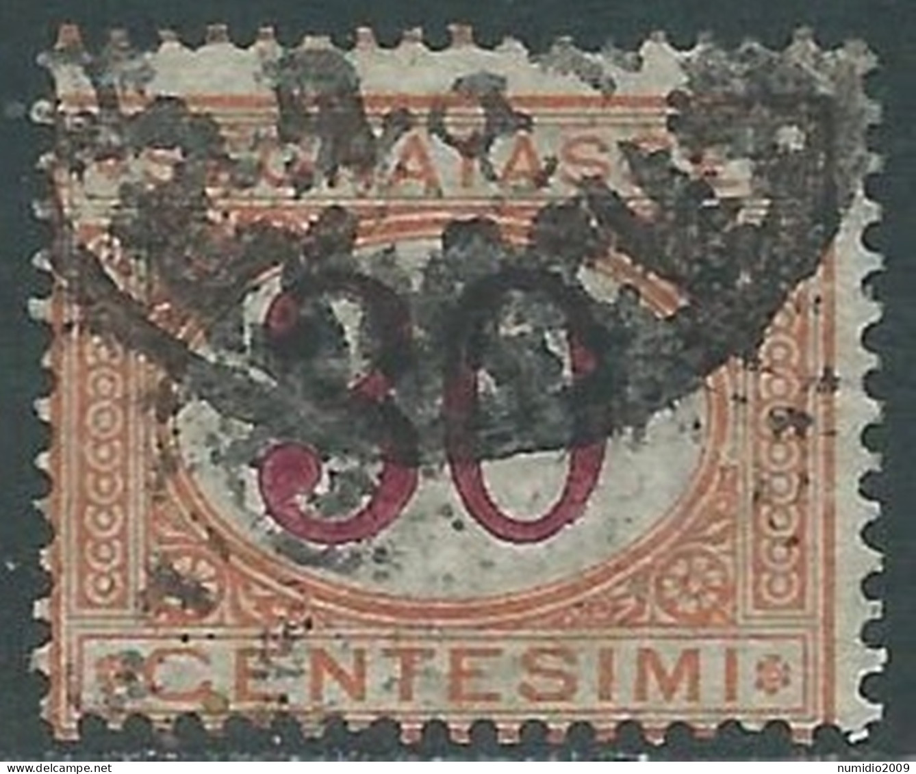 1890-94 REGNO SEGNATASSE USATO 30 CENT - RE28-3 - Portomarken