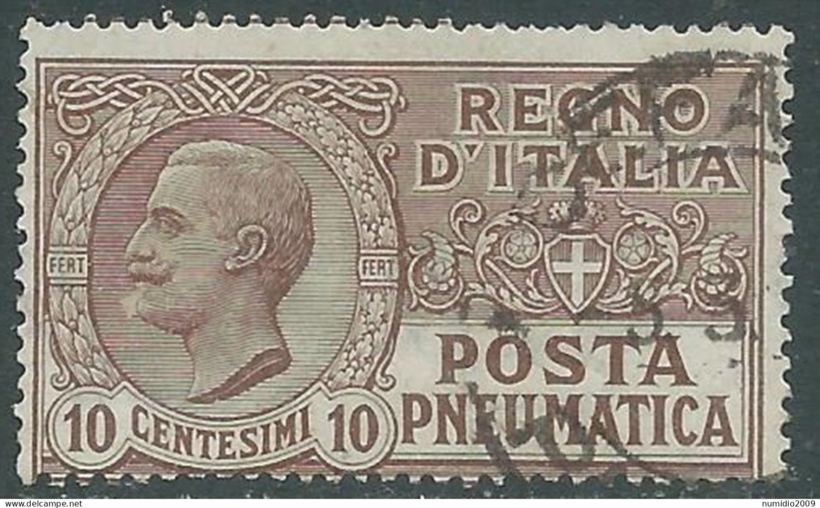 1913-23 REGNO POSTA PNEUMATICA USATO 10 CENT - RE26-7 - Rohrpost