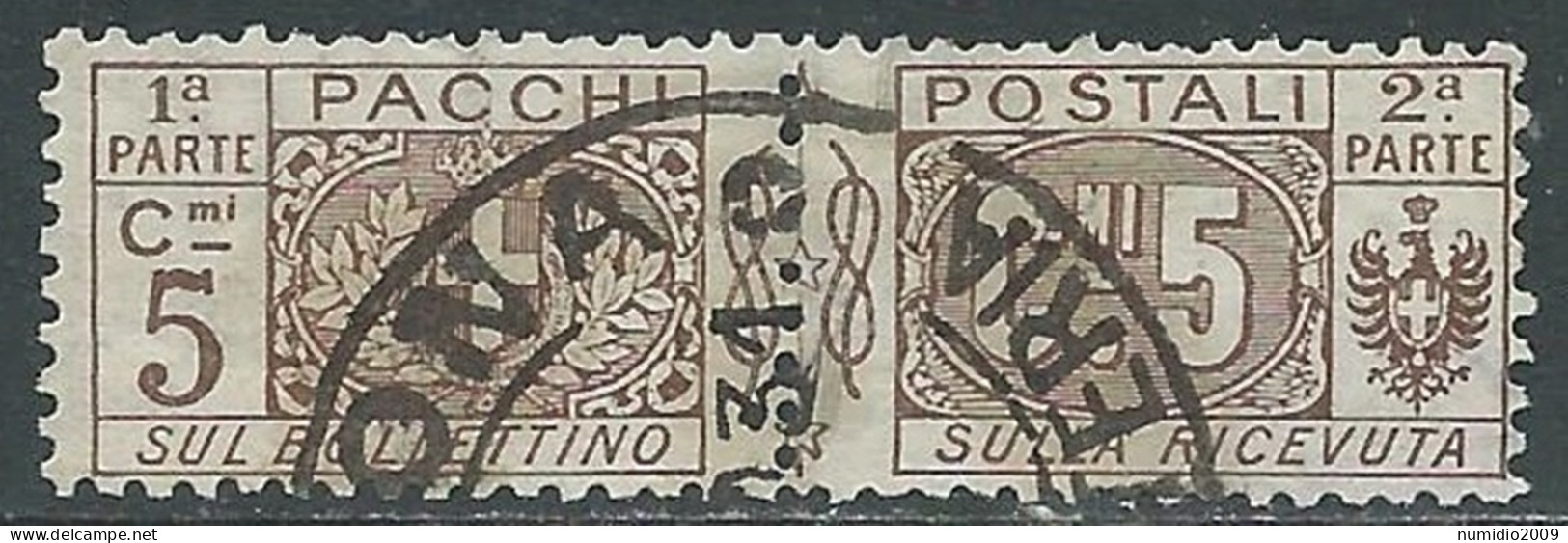 1914-22 REGNO PACCHI POSTALI USATO 5 CENT - I10-7 - Paketmarken
