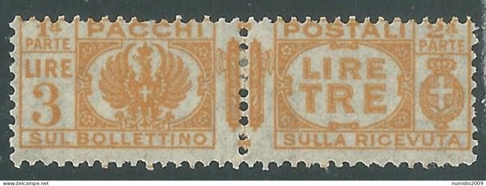 1927-32 REGNO PACCHI POSTALI 3 LIRE MH * - I18-5 - Paketmarken