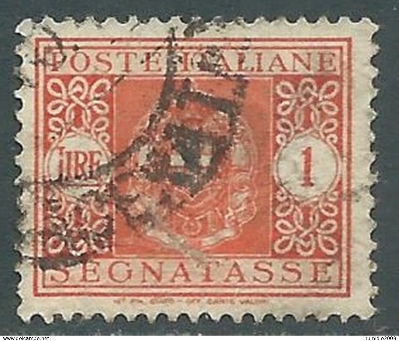 1934 REGNO SEGNATASSE USATO 1 LIRA - RE28-3 - Postage Due