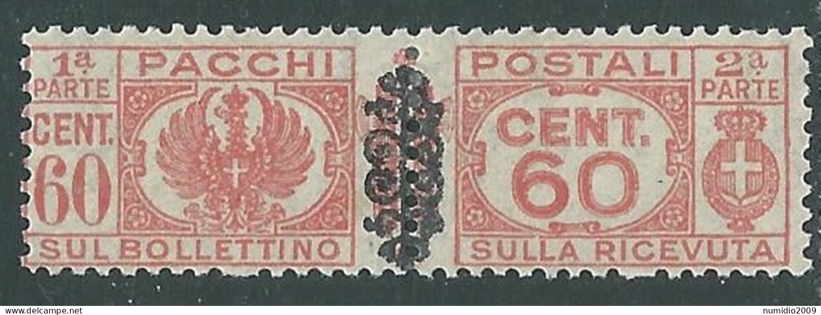 1945 LUOGOTENENZA PACCHI POSTALI 60 CENT MH * - I18-6 - Colis-postaux