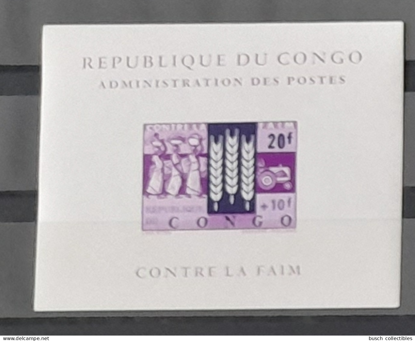 Congo Kinshasa 1964 COB LX480 Feuillet De Luxe Proof Contre La Faim Tracteur Traktor Tractor - Unused Stamps