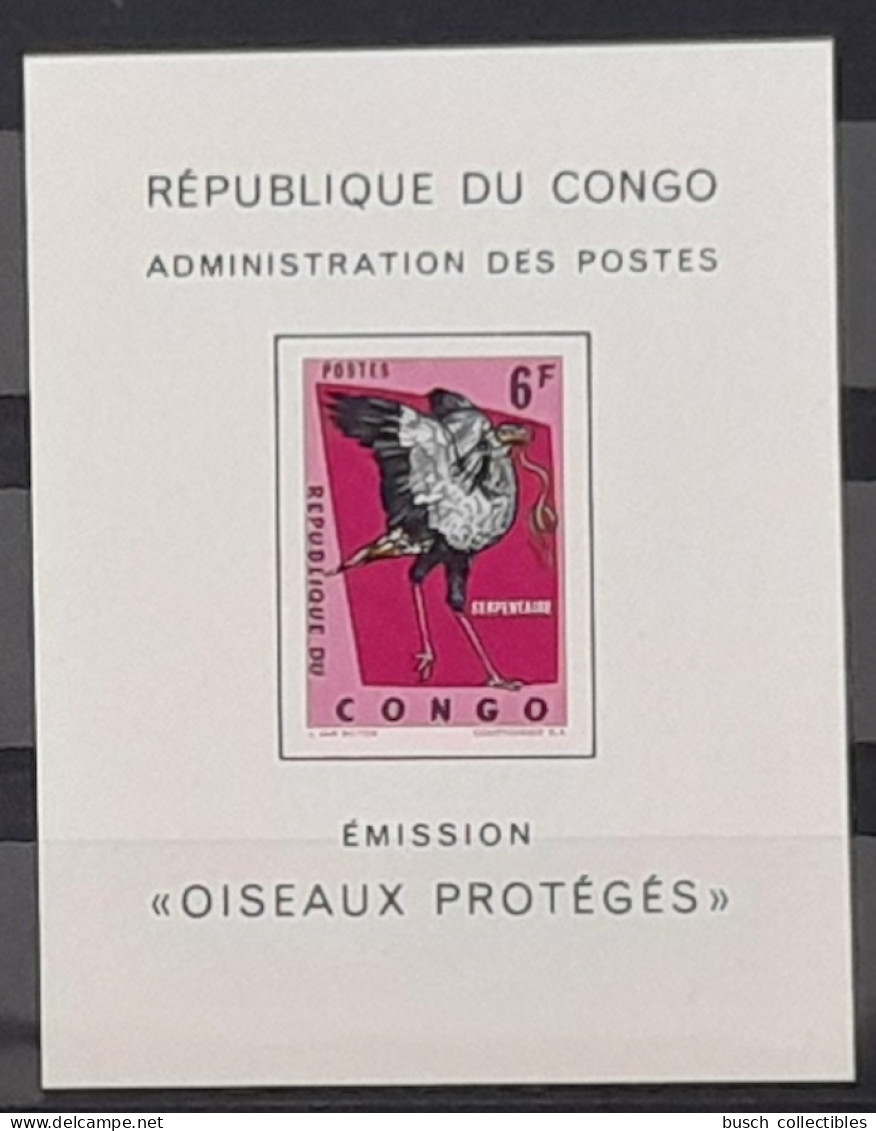 Congo Kinshasa 1964 COB LX490 Feuillet De Luxe Proof Oiseaux Protégés Birds Vögel Faune Fauna Serpent Snake Schlange - Pfauen