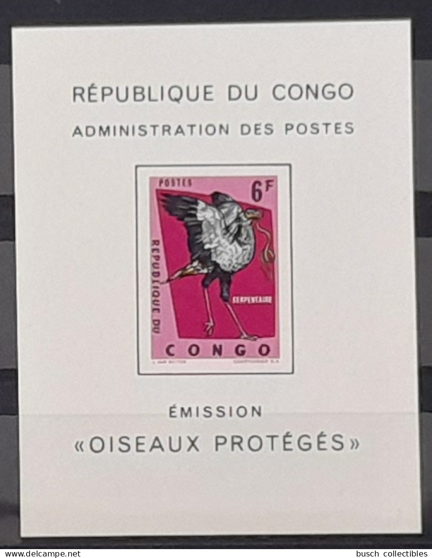 Congo Kinshasa 1964 COB LX490 Feuillet De Luxe Proof Oiseaux Protégés Birds Vögel Faune Fauna Serpent Snake Schlange - Peacocks