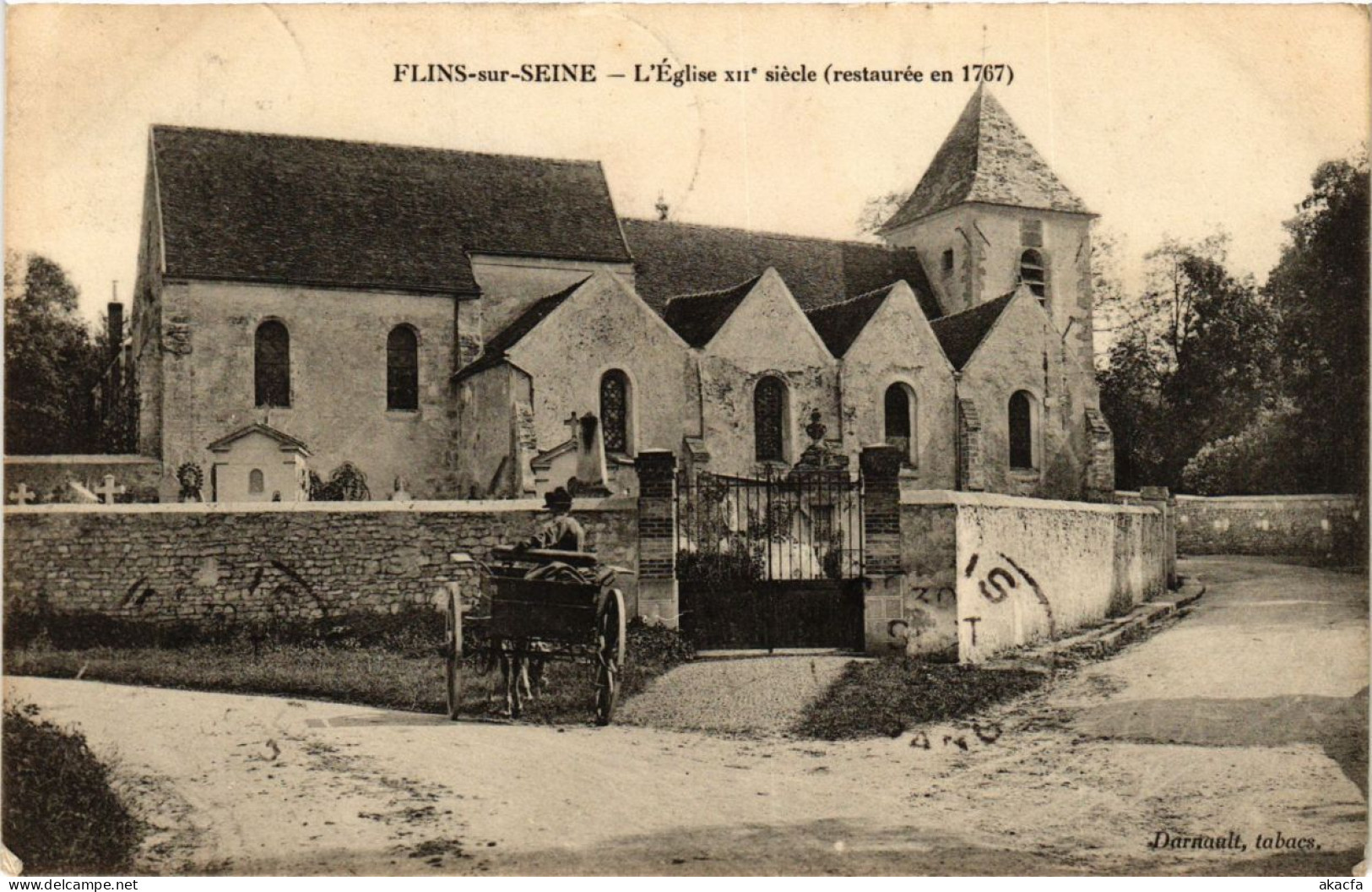 CPA AK FLINS-sur-SEINE - L'Église XII Siecle (restaurée En 1767) (246320) - Flins Sur Seine