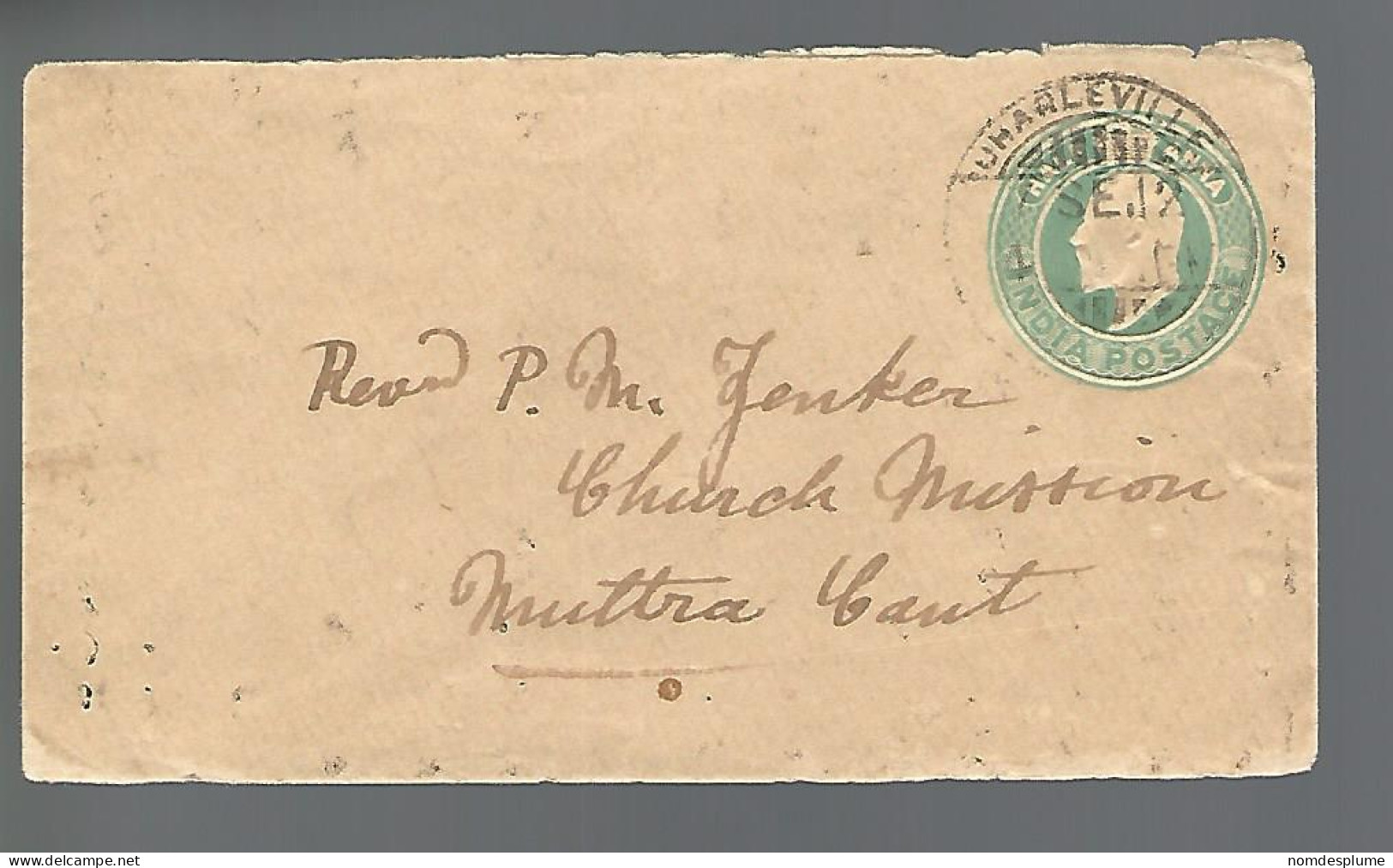 58619) India Post Mark Cancel 1912 - Enveloppes