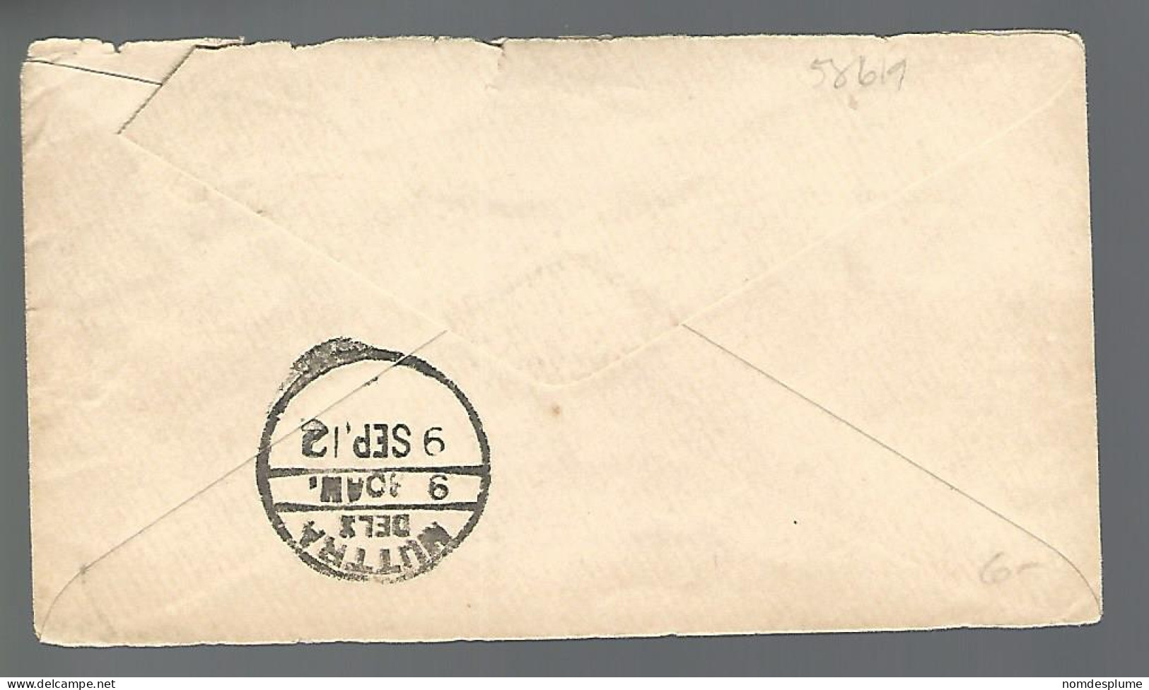 58619) India Post Mark Cancel 1912 - Covers