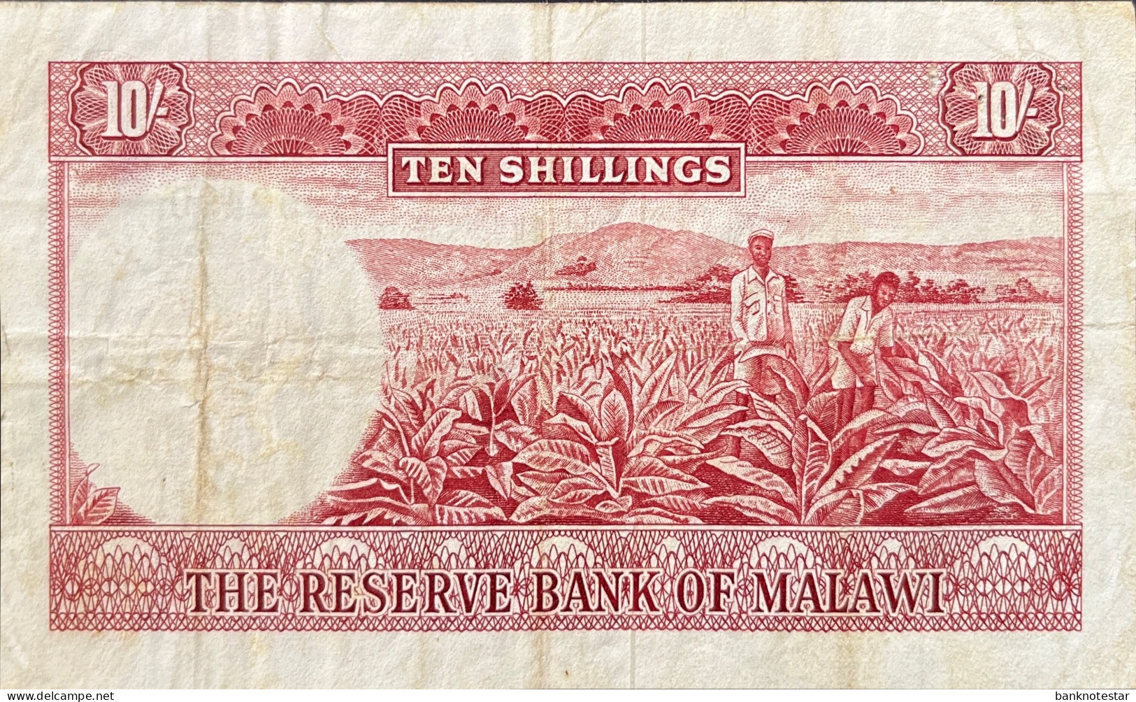 Malawi 10 Shillings, P-2 (1964) - Very Fine Minus - RARE - Malawi