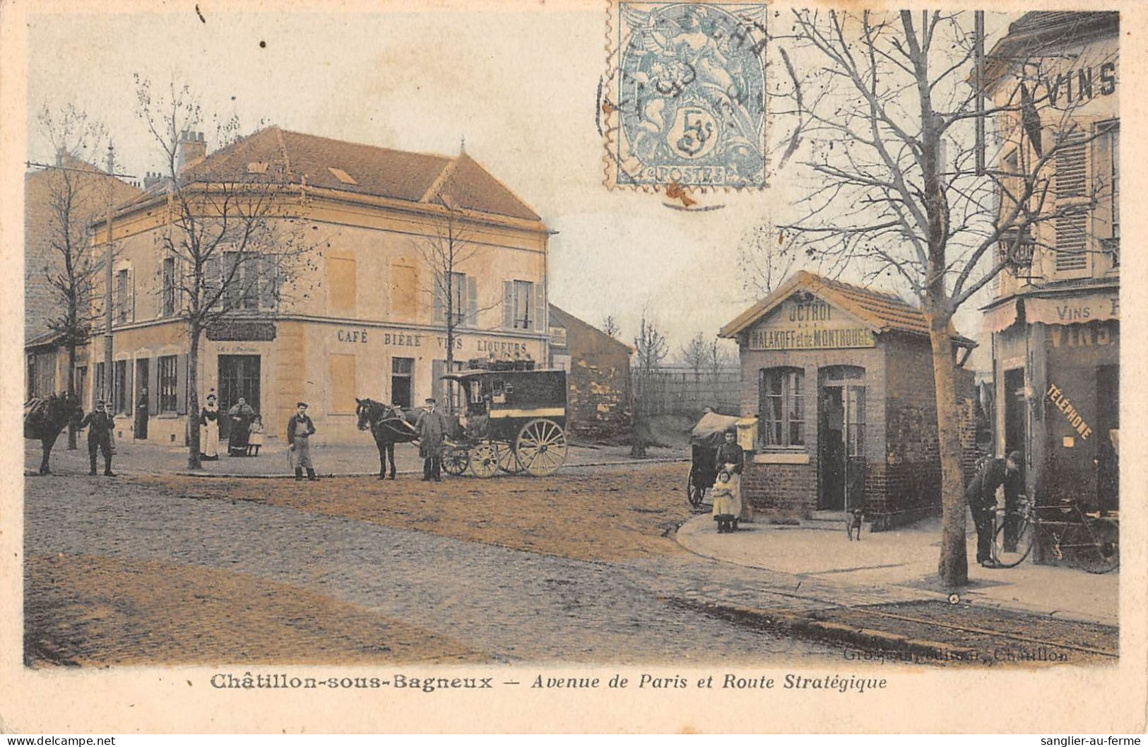 CPA 92 CHATILLON SOUS BAGNEUX AVENUE DE PARIS ET ROUTE STRATEGIQUE - Autres & Non Classés