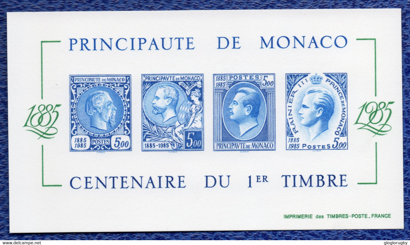 MONACO EPREUVE DE LUXE EN  BLEU  PETIT FORMAT BLOC FEUILLET  N° 33a NON DENTELE   NEUF(*) Sur Papier épais Luxe Et  Rare - Variétés