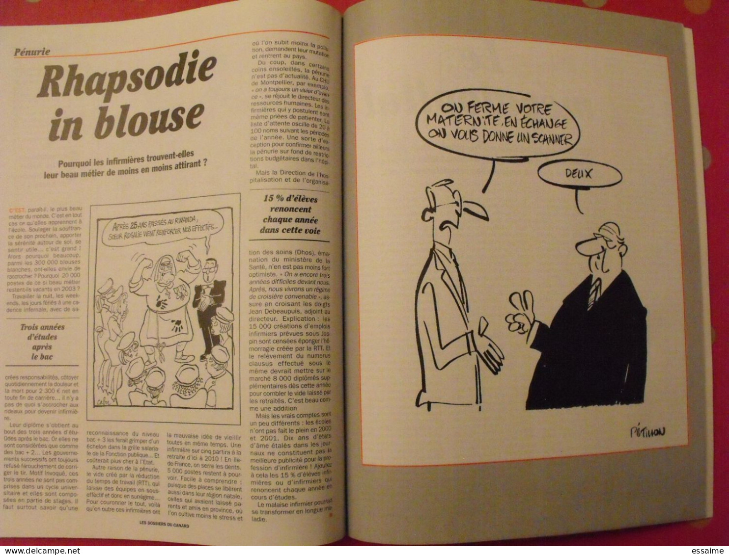 Les dossiers du canard enchainé. Hopital on est mal. pétillon cabu lefred-thouron