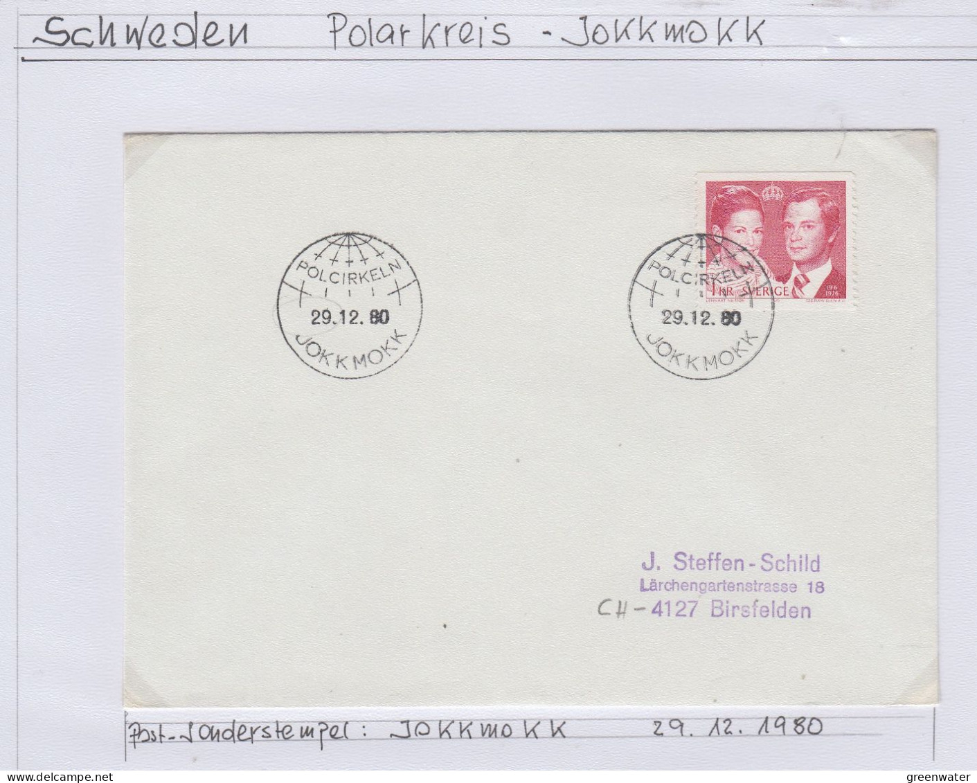 Sweden  Cover Ca Polcirkeln  Jokkmokk 29.12.1980 (BS199) - Brieven En Documenten