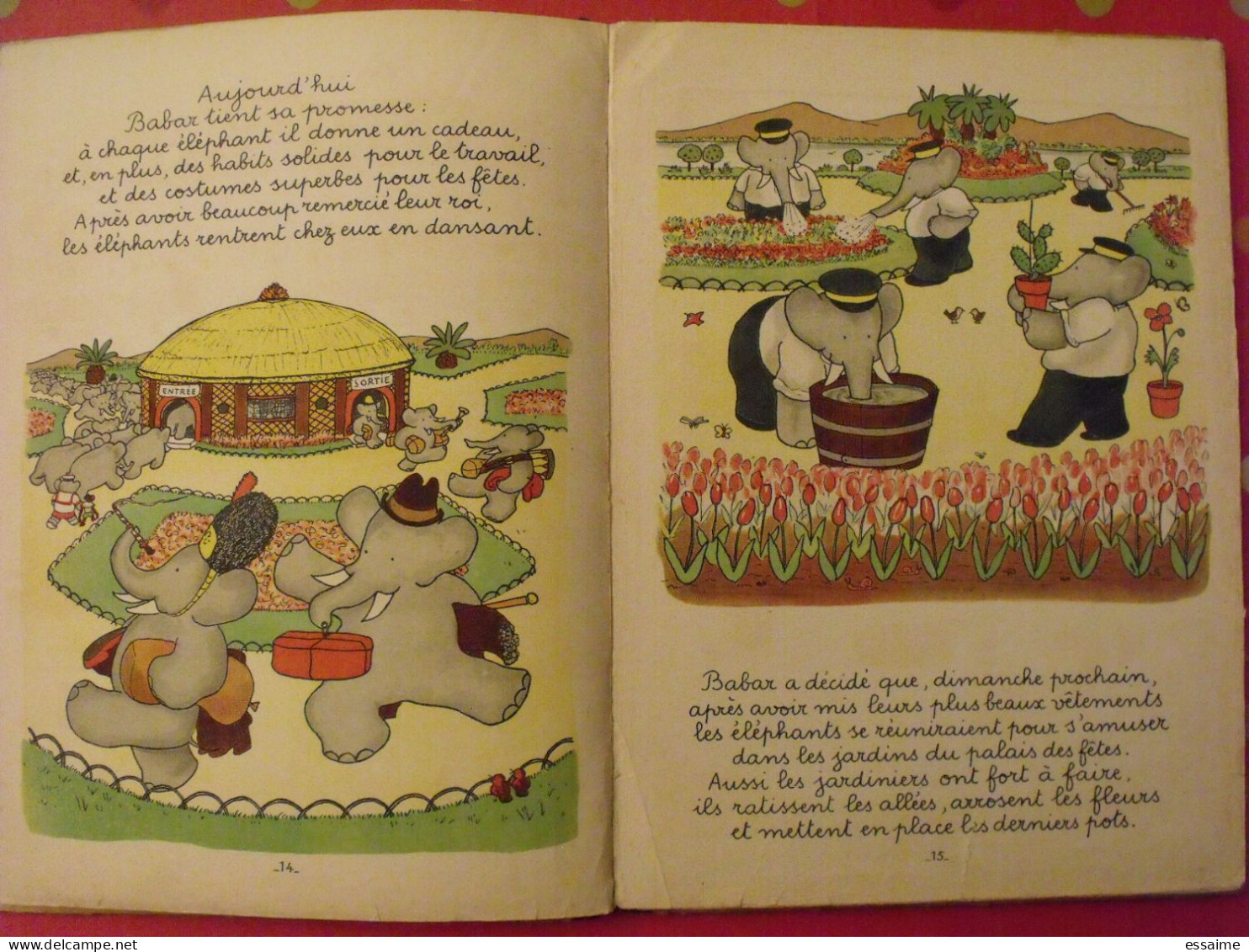 Le roi Babar. Jean de Brunhoff. Albums Babar Hachette 1950. toilé bleu