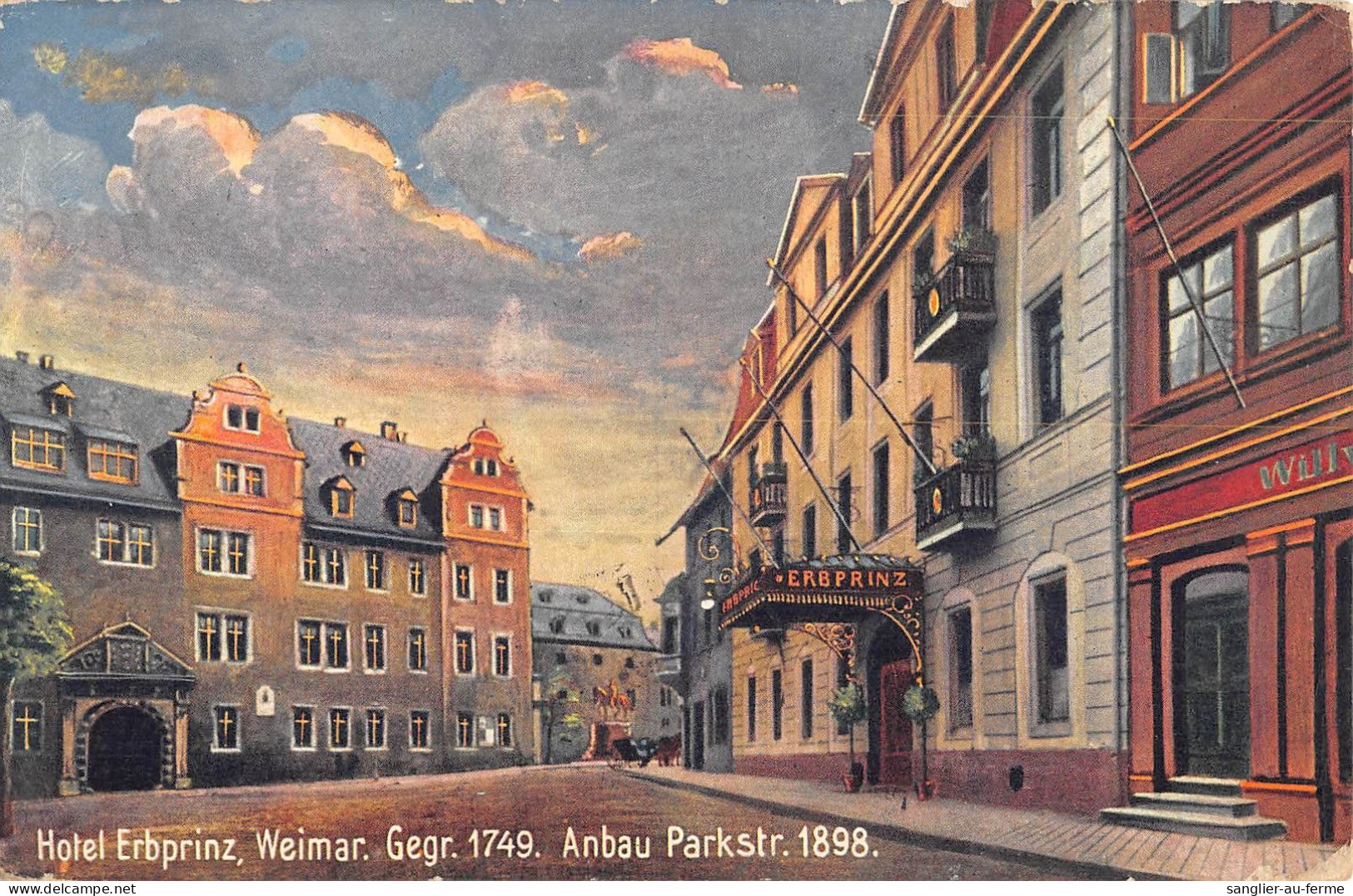 CPA ALLEMAGNE WEIMAR HOTEL ERBPRINZ ANBAU PARKSTR 1898 - Weimar