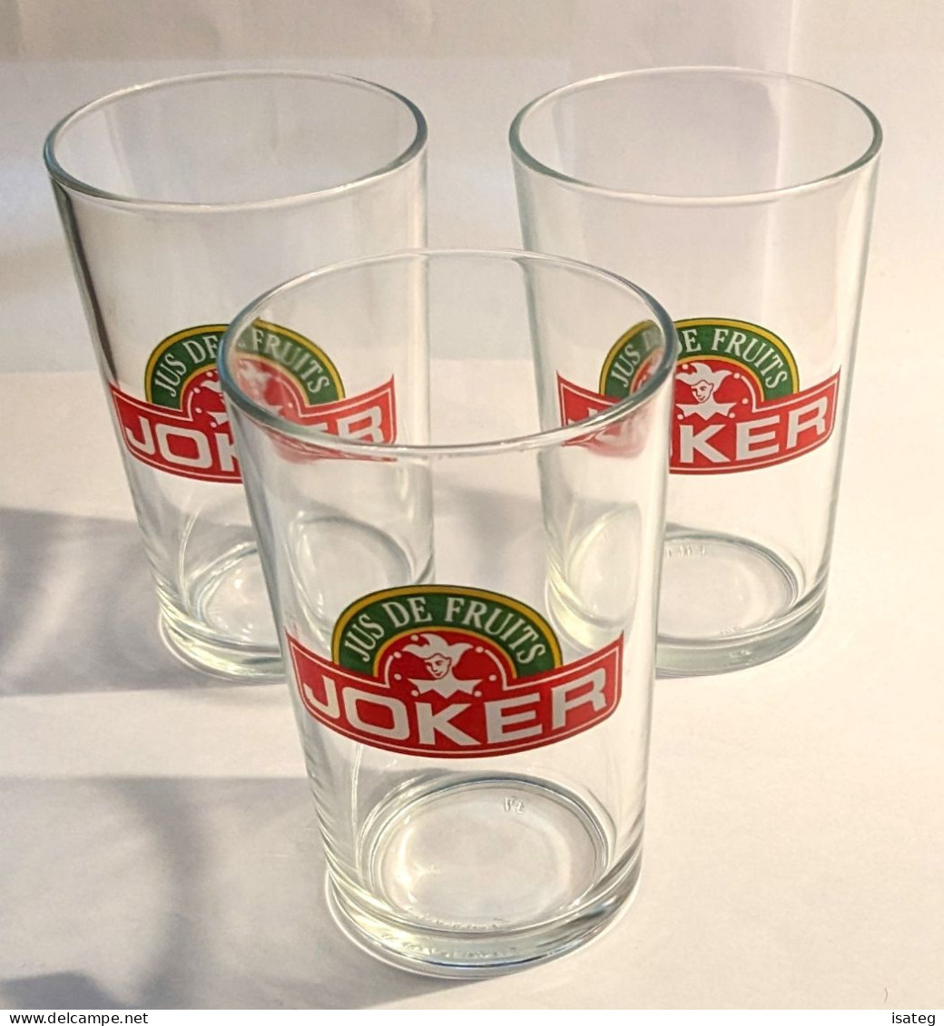 Lot De 3 Verres Jus De Fruits Joker Vintage - Vasos