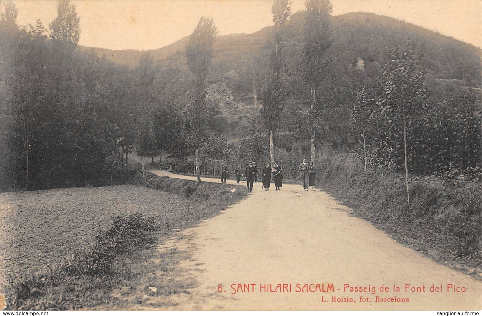 CPA ESPAGNE SANT HILARI SACALM PASSEIG DE LA FONT DEL PICO - Andere & Zonder Classificatie