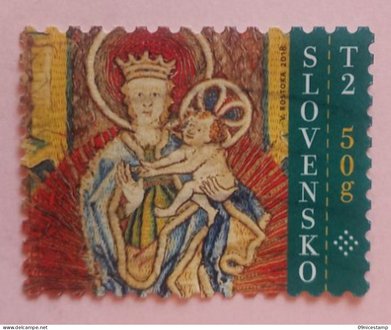 Slovakia, Year 2018, Cancelled, Madonna With Child - Oblitérés