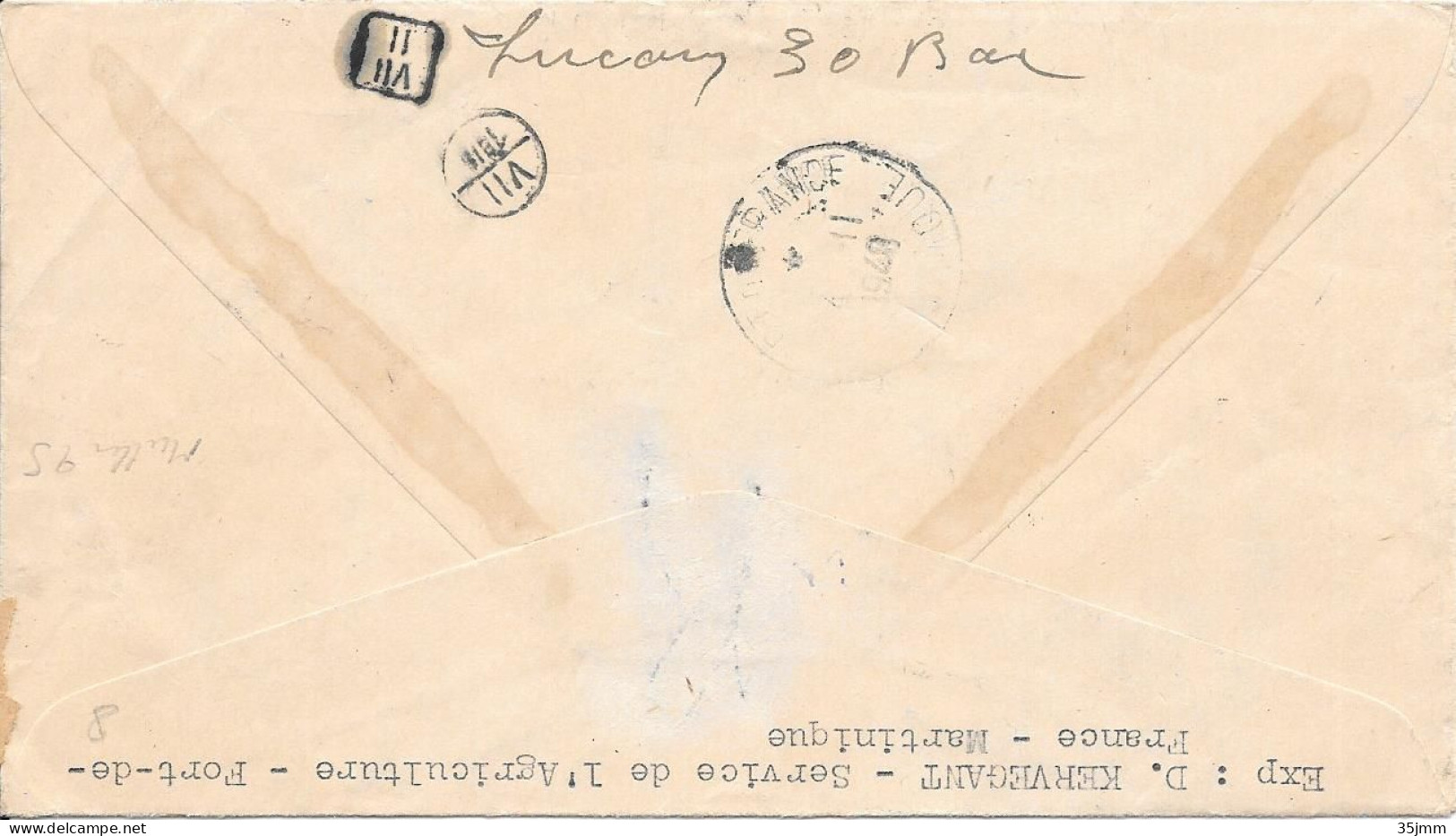 Martinique Lettre  Fort De France 1948 - Poste Aérienne