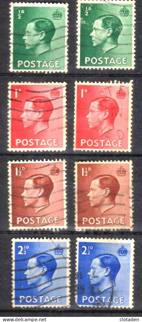 Grande Bretagne - 1937 - Roi Edouard VIII - 8 Timbres - Usati