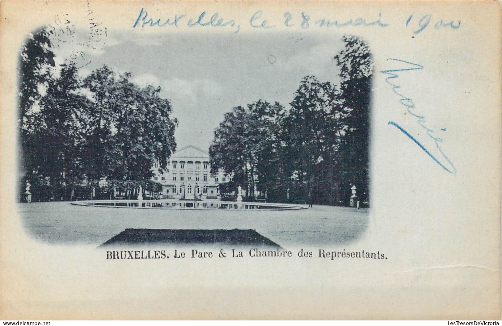 BELGIQUE - Bruxelles - Le Parc & La Chambre Des Représentants - Carte Postale Ancienne - Forêts, Parcs, Jardins