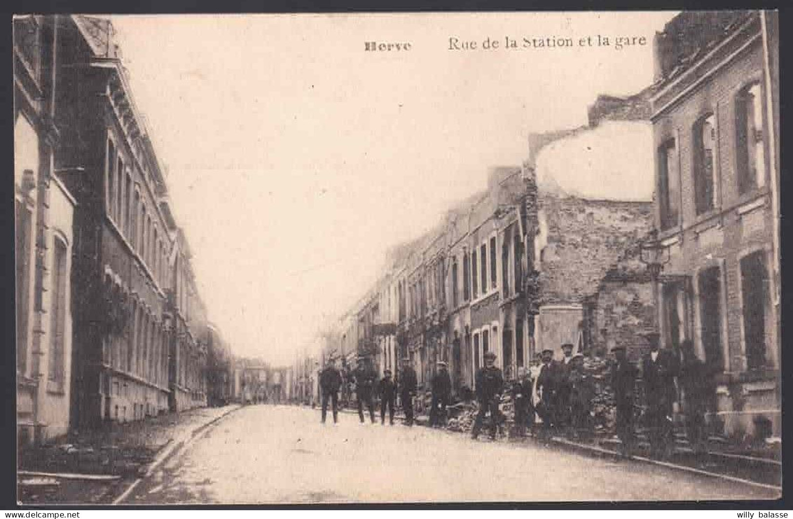 +++ CPA - HERVE - Rue De La Station Et La Gare - Carte Animée  // - Herve