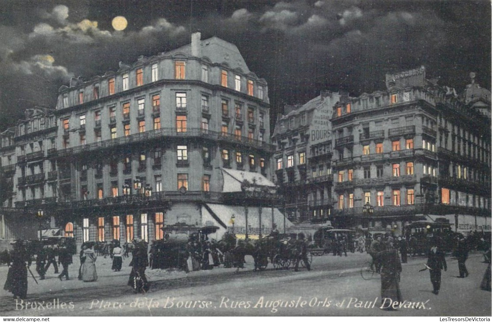 BELGIQUE - Place De La Bourse - Rues Auguste Orls Et Paul Devaux - Carte Postale Ancienne - Piazze