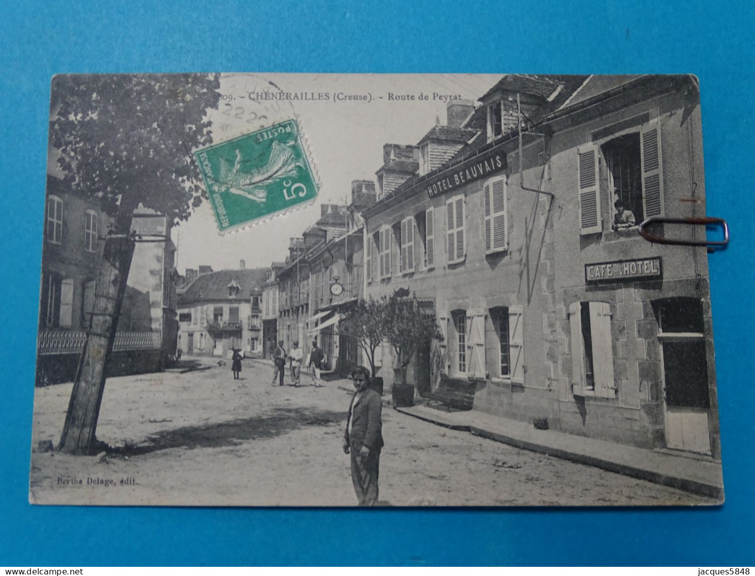 23) Chénérailles - N°1009 - Carte + Négatif - Route De Peyrat (hôtel Beauvais) - Année:1909 - EDIT: Delage - Chenerailles