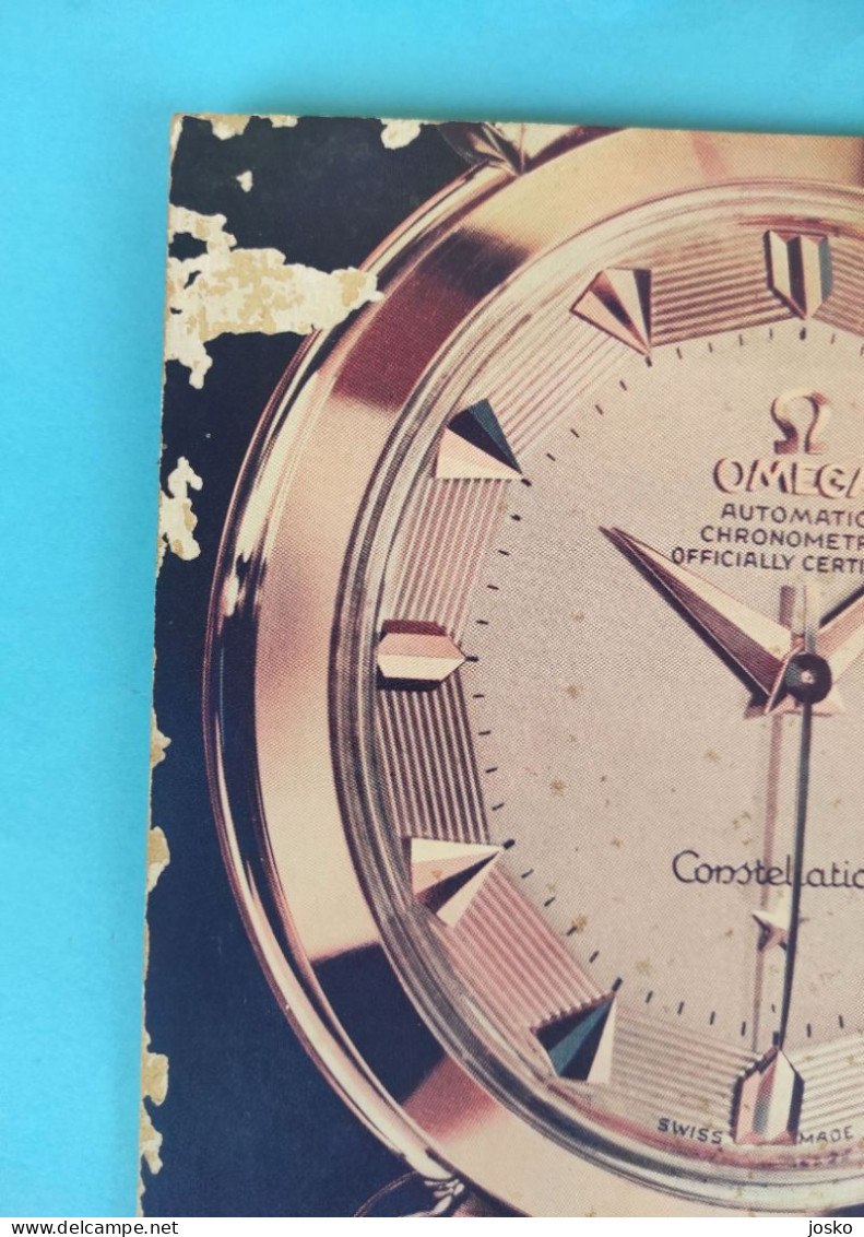 OMEGA Constellation (Swiss Watch) Orig. Vintage Cardboard Advertising Sign *Publicitaire Vintage En Carton Pappe Cartone - Pappschilder