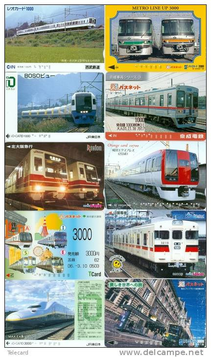 JOLI LOT De 90 CARTES PREPAYEES DIFFERENTES Japon (LOT 212)  TRAIN * DIFFERENT Japan CARDS - ZUG KARTEN - Lots - Collections