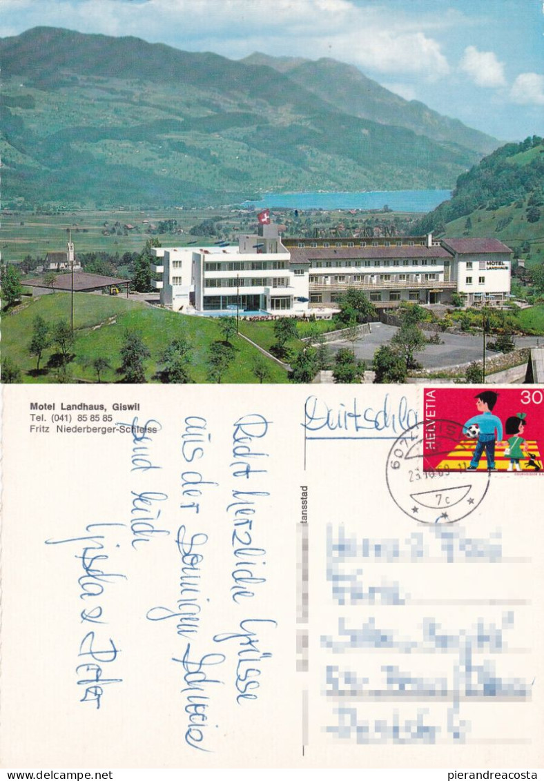 Motel Landhaus. Giswil. Svizzera. Viaggiata 1969 - Giswil