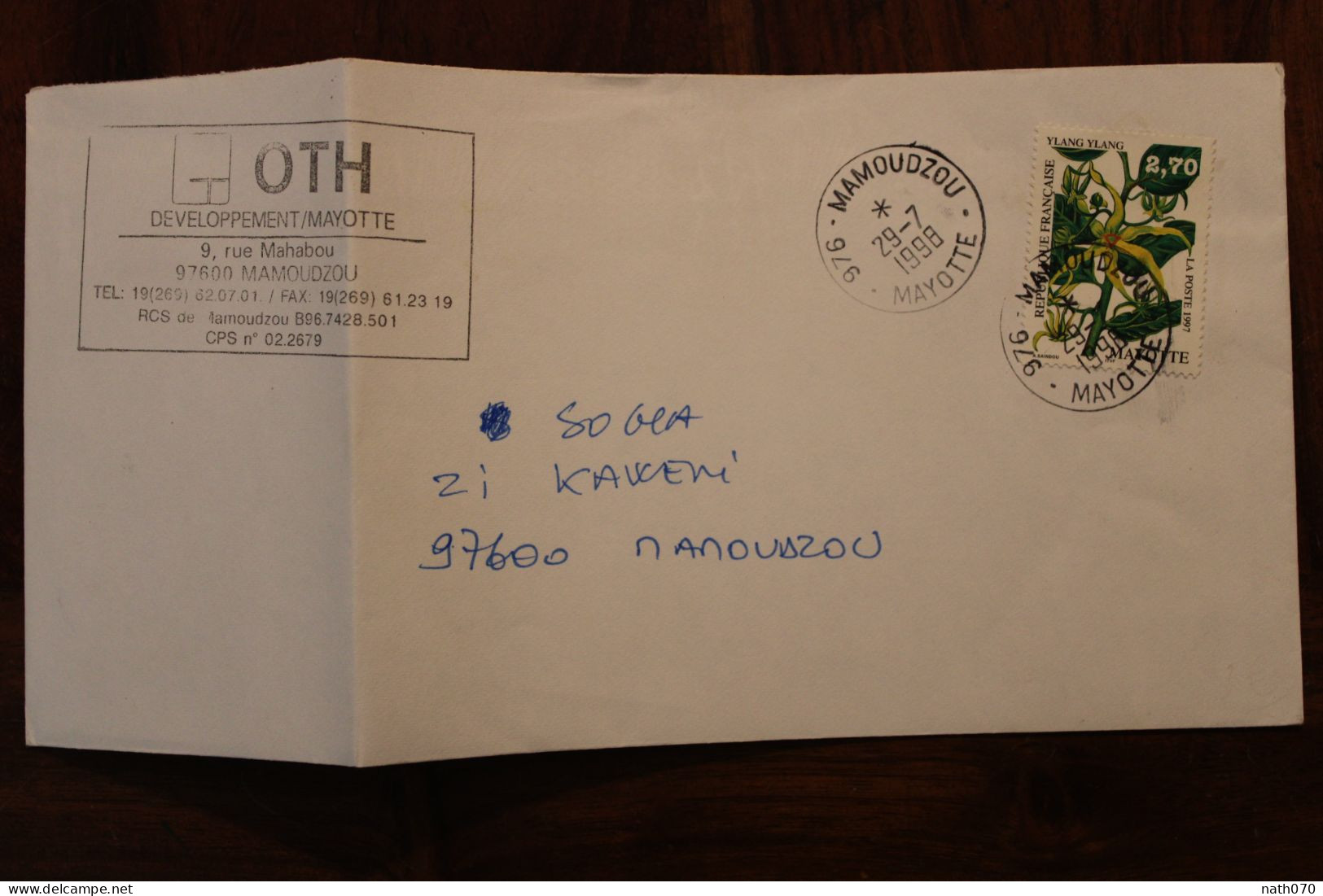 1998 Mayotte France Cover Enveloppe - Briefe U. Dokumente